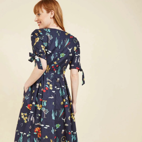 Modcloth Dresses & Skirts - ModCloth Frock Shop Navy Blue Marvelous Miscellany A-Line Dress Small